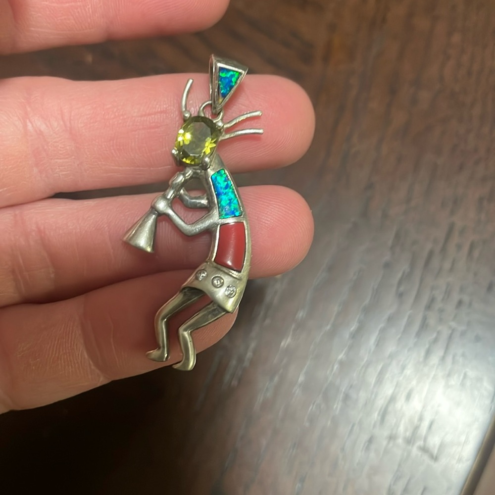 Sterling silver kokopelli pendant